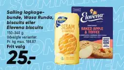 Bilka Salling lagkage- bunde, Wasa Runda, biscuits eller Elovena biscuits tilbud