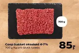 SuperBrugsen Coop hakket oksekød 4-7% tilbud