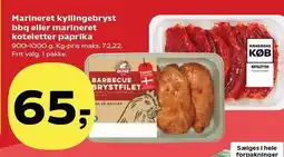 SuperBrugsen Marineret kyllingebryst bbq eller marineret koteletter paprika tilbud