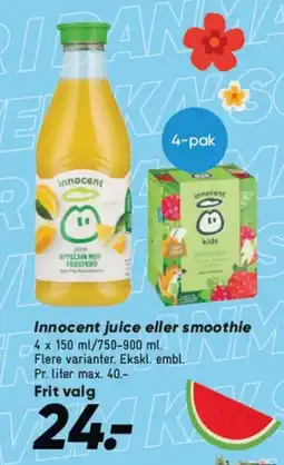 Bilka Innocent juice eller smoothie tilbud