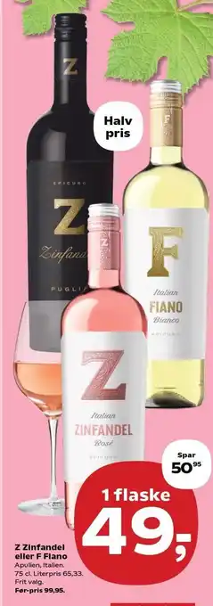 SuperBrugsen Z Zinfandel eller F Fiano tilbud