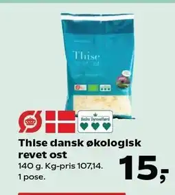 SuperBrugsen Thise dansk økologisk revet ost tilbud