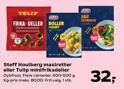 SuperBrugsen Steff Houlberg maxiretter eller Tulip minifrikadeller tilbud