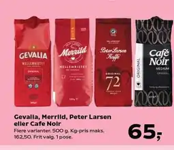 SuperBrugsen Gevalia, Merrild, Peter Larsen eller Cafe Noir tilbud