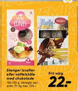 Bilka Stenger isvafler eller vaffelskåle med chokolade tilbud