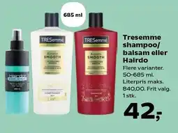 SuperBrugsen Tresemme shampoo/balsam eller Hairdo tilbud