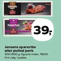Kvickly Jensens spareribs eller pulled pork tilbud