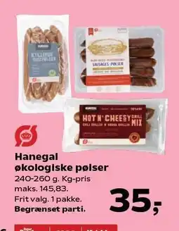 Kvickly Hanegal økologiske pølser tilbud
