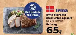 Kvickly Irma ribroast med urter og salt tilbud