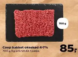 Kvickly Coop hakket oksekød 4-7% tilbud