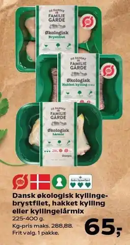 Kvickly Dansk økologisk kyllingebrystfilet, hakket kylling eller kyllingelårmix tilbud
