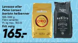 Bilka Lavazza eller Peter Larsen baristo helbønner tilbud