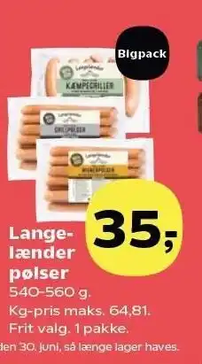 Kvickly Langelænder pølser tilbud