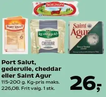 Kvickly Port Salut, gederulle, cheddar eller Saint Agur tilbud