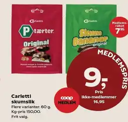 Kvickly Carletti skumslik tilbud