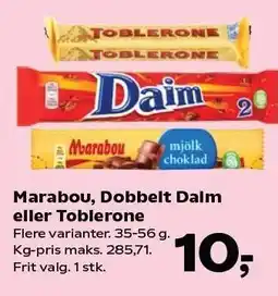 Kvickly Marabou, Dobbelt Daim eller Toblerone tilbud