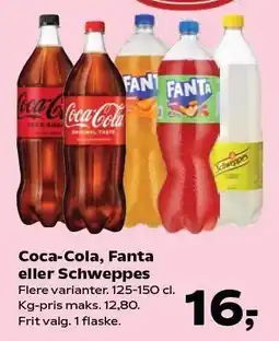 Kvickly Coca-Cola, Fanta eller Schweppes tilbud