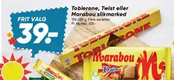 Bilka Toblerone, Twist eller Marabou slikmarked tilbud
