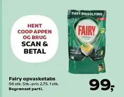 Kvickly Fairy opvasketabs tilbud
