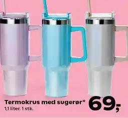 Kvickly Termokrus med sugerør tilbud