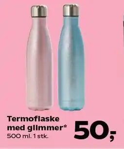 Kvickly Termoflaske med glimmer tilbud