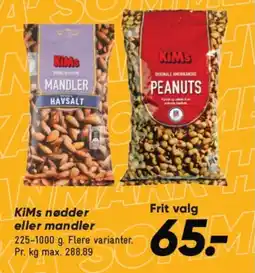 Bilka KiMs nødder eller mandler tilbud