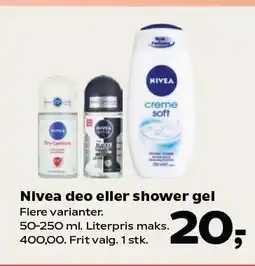 Kvickly Nivea deo eller shower gel tilbud