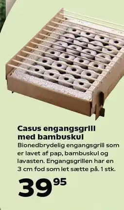 Kvickly Casus engangsgrill med bambuskul tilbud