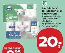Kvickly Lambi classic toiletpapir eller tilbud