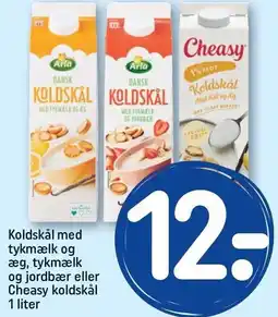 REMA 1000 Koldskål med tykmælk og æg, tykmælk og jordbær eller Cheasy koldskål tilbud