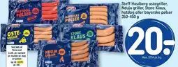 REMA 1000 Steff Houlberg ostegriller, Nduja griller, Store Klaus, hotdog eller bayerske pølser tilbud