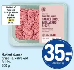 REMA 1000 Hakket dansk grise- & kalvekød 8-12% tilbud