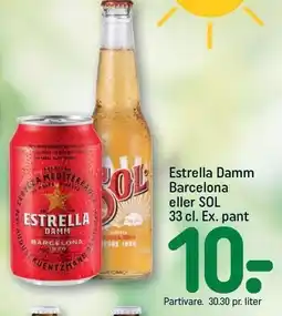 REMA 1000 Estrella Damm Barcelona eller SOL tilbud
