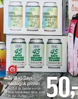 Føtex To Øl 45 Days økologisk pilsner 6x33 cl tilbud