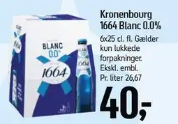Føtex KRONENBOURG 1664 BLANC ALKOHOLFRI 33 cl tilbud