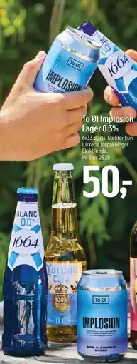 Føtex To øl Implosion Lager 6x33 cl tilbud