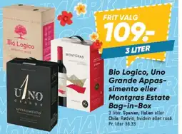 Bilka Bio Logico, Uno Grande Appas- simento eller Montgras Estate Bag-in-Box tilbud