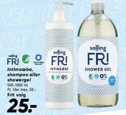 Bilka Salling Fri Intimsæbe, shampoo eller showergel tilbud