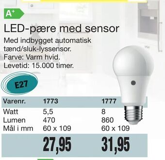 Harald Nyborg LED-pære med sensor tilbud