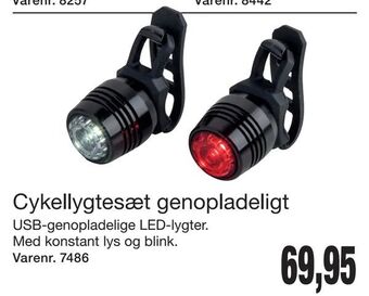 Cykellygtesæt genopladeligt
