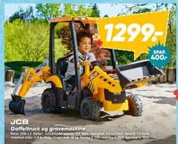 Gaffeltruck og gravemaskine