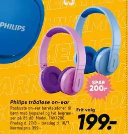 Bilka Philips trådløse on-ear tilbud
