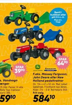 Bilka Massey Ferguson, John Deere eller New Holland pedaltraktor tilbud