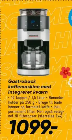 Bilka Gastroback kaffemaskine med integreret kværn tilbud