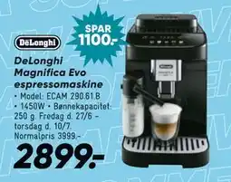 Bilka DeLonghi Magnifica Evo espressomaskine tilbud