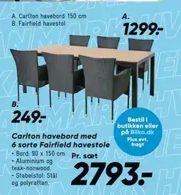 Bilka Fairfield havestol tilbud