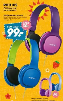 Bilka Philips kablet on-ear tilbud