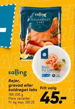 Bilka Rejer, gravad eller koldrøget laks tilbud
