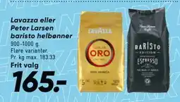 Bilka Lavazza eller Peter Larsen baristo helbønner tilbud