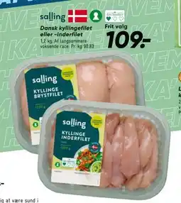 Bilka Dansk kyllingefilet eller -inderfilet tilbud